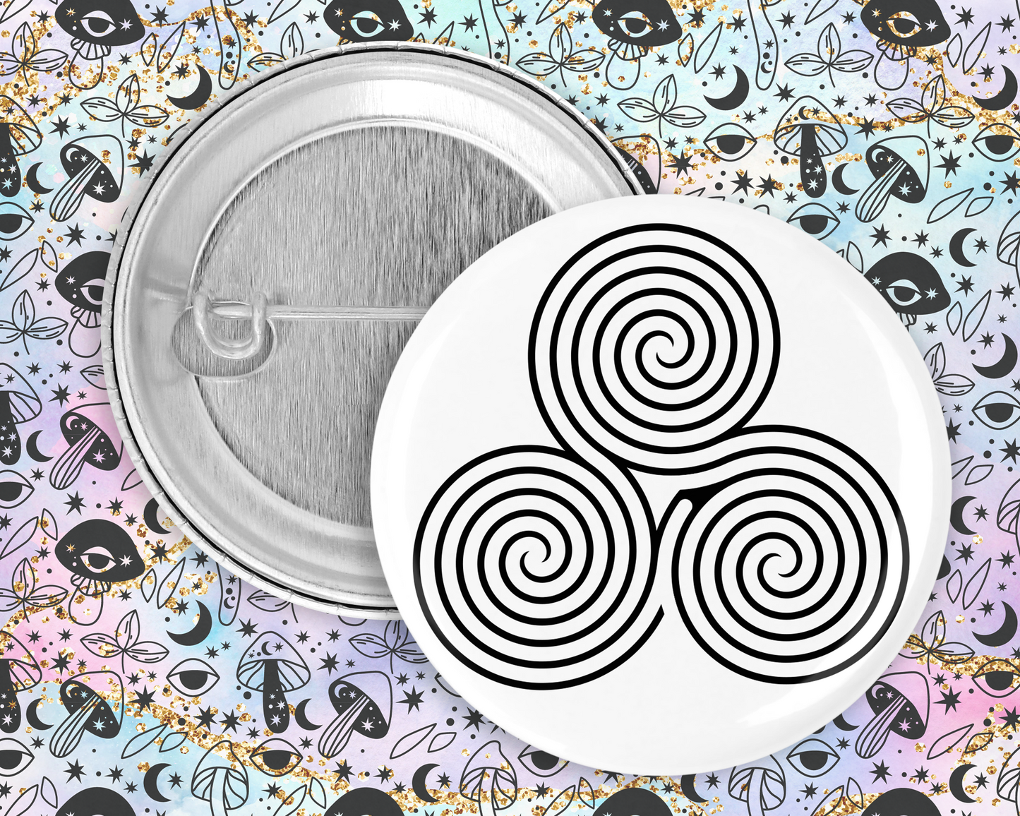 59mm Badge - CC. Celtic Spiral v2