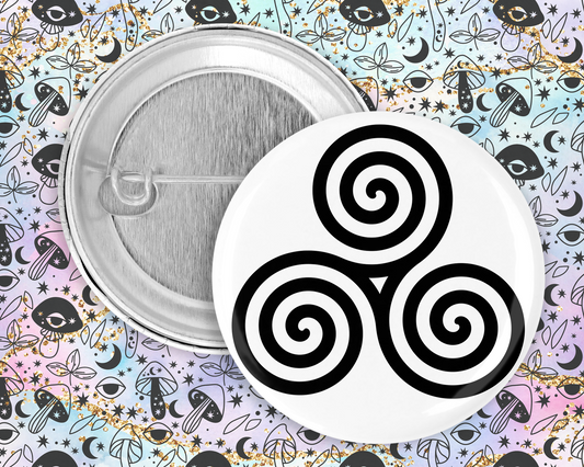 59mm Badge - CC. Celtic Spiral