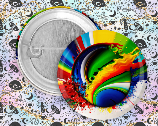 59mm Badge - Colourful Abstract