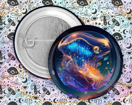 59mm Badge - Fantasy Sea Life