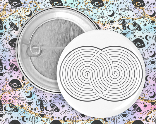 59mm Badge - CC. symbol labyrinth