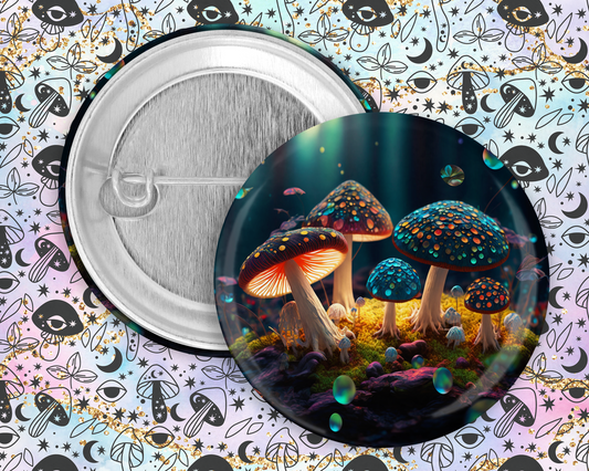 59mm Badge - Mushrooms