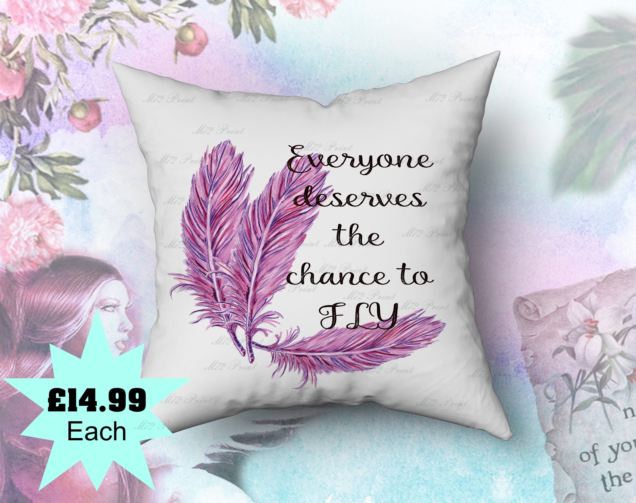 Feather clearance print cushions