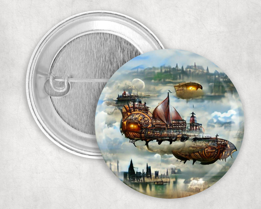 59mm Badge - Steampunk -Airships