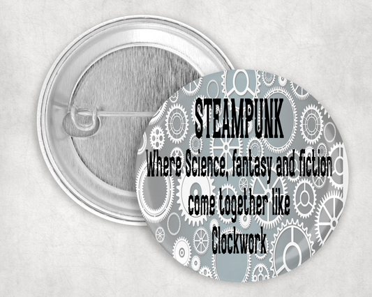 59mm Badge - Steampunk -Clockwork