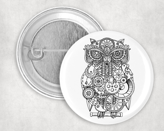 59mm Badge - Steampunk - Owl