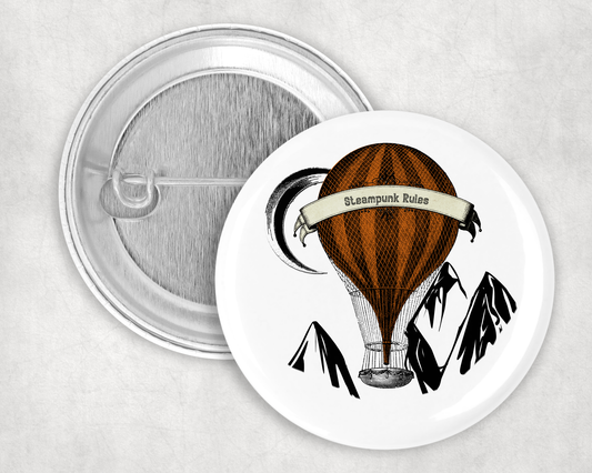 59mm Badge - Steampunk - Balloon