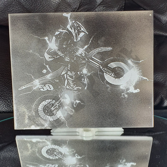 Laser Etched Decorative Tile  - Motocross Jump