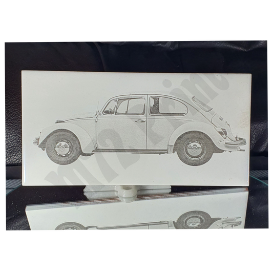 Laser Etched Decorative Tile  - Classic "Bug" Car